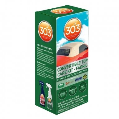 303 Convertible Top Cleaning & Care kabrioleto stogo priežiūros rinkinys 303 Convertible Top Cleaning & Care kabrioleto stogo priežiūros rinkinys