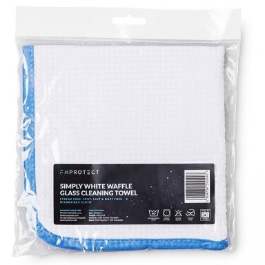 FX Protect Simply White Glass Towel 440GSM mikropluošto šluostė stiklams FX Protect Simply White Glass Towel 440GSM mikropluošto šluostė stiklams
