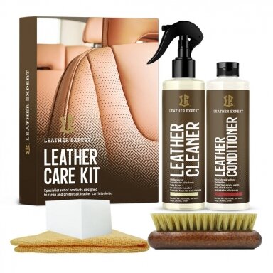 Leather Expert Leather Interior Care Kit 250ml odos priežiūros rinkinys Leather Expert Leather Interior Care Kit 250ml odos priežiūros rinkinys
